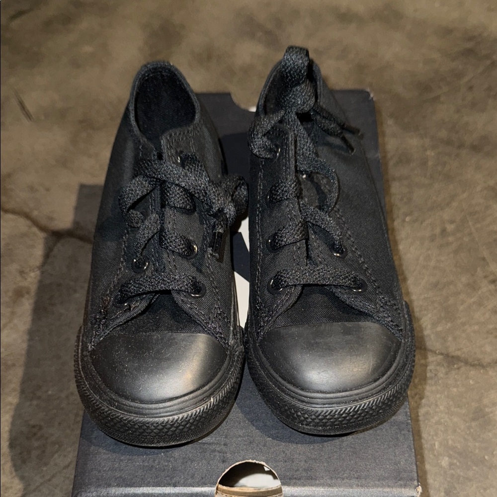 Converse Kids Black Canvas Lace-Up Sneakers